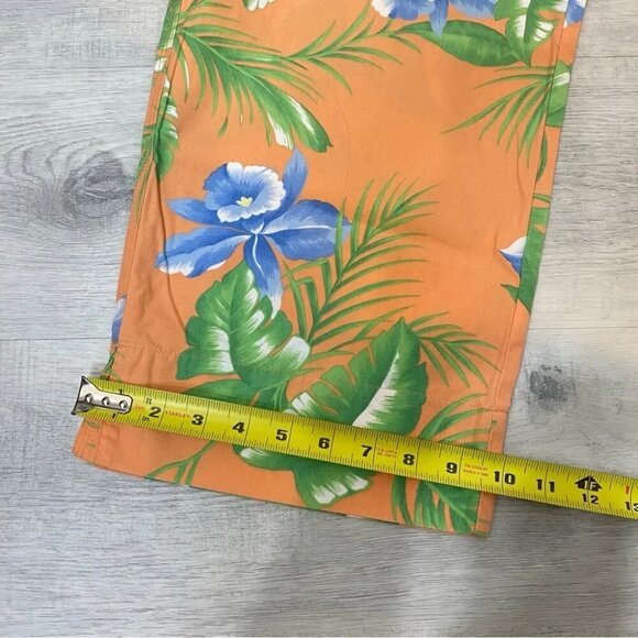 Lauren Ralph Lauren Orange and Green Tropical Floral Capri Pants Size 8 - Picture 7 of 15